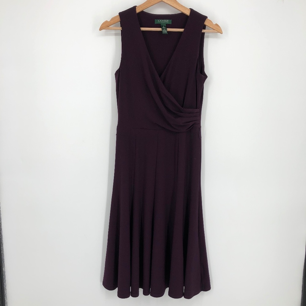 Lauren Ralph Lauren Womens Dress Size‎ 2 Purple Fit & Flare Stretch Sleeveless